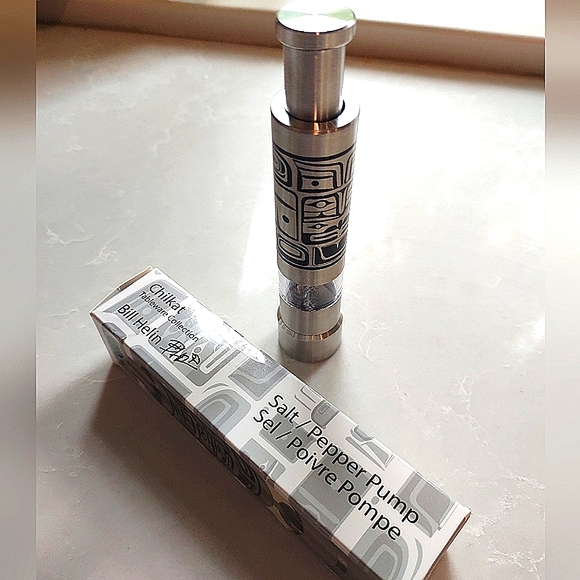 BILL HELIN | Stainless Steel Salt or Pepper Pump | Chilkat Tableware NEW - Picture 2 of 6